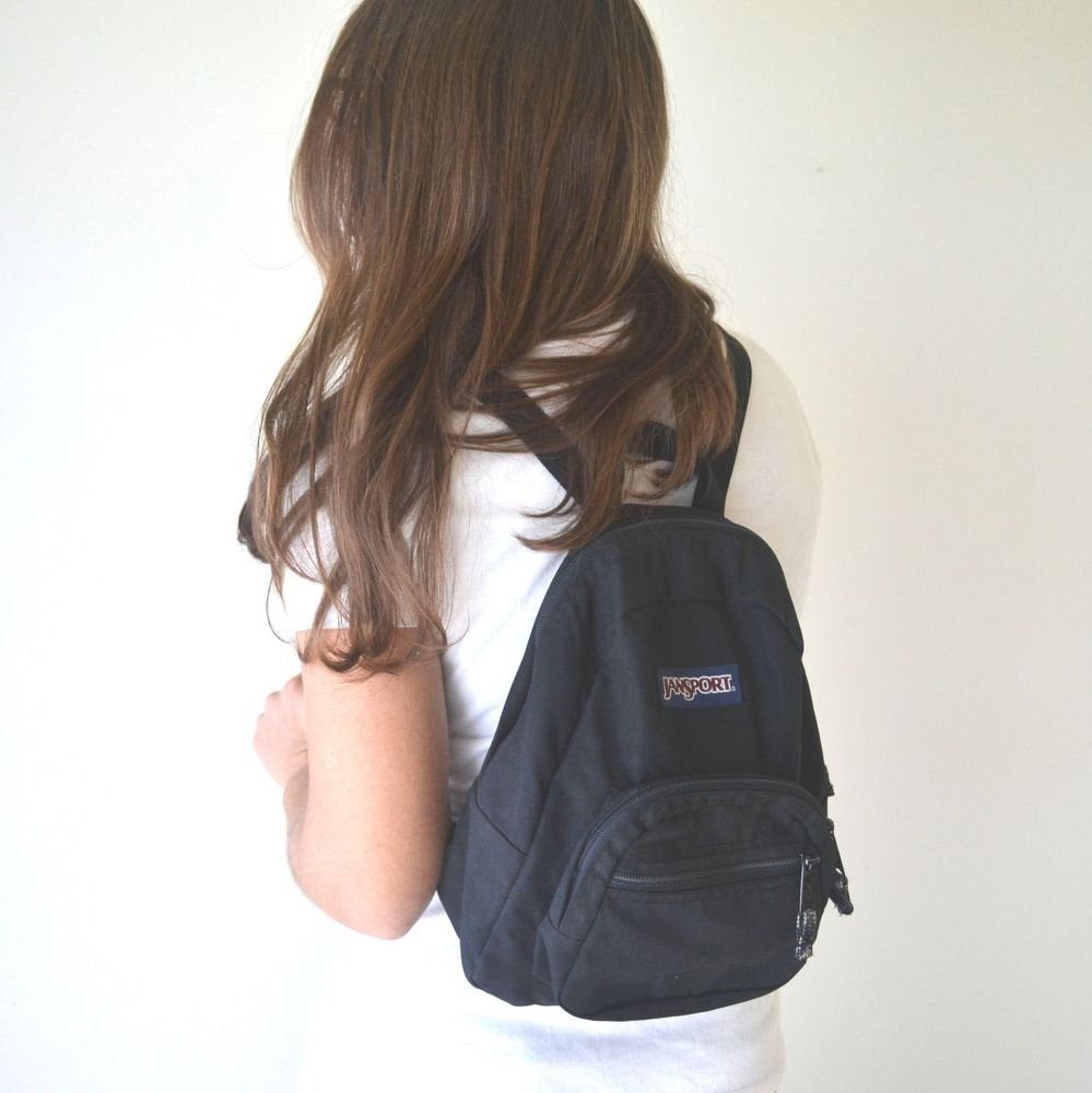 jansport mini black backpack